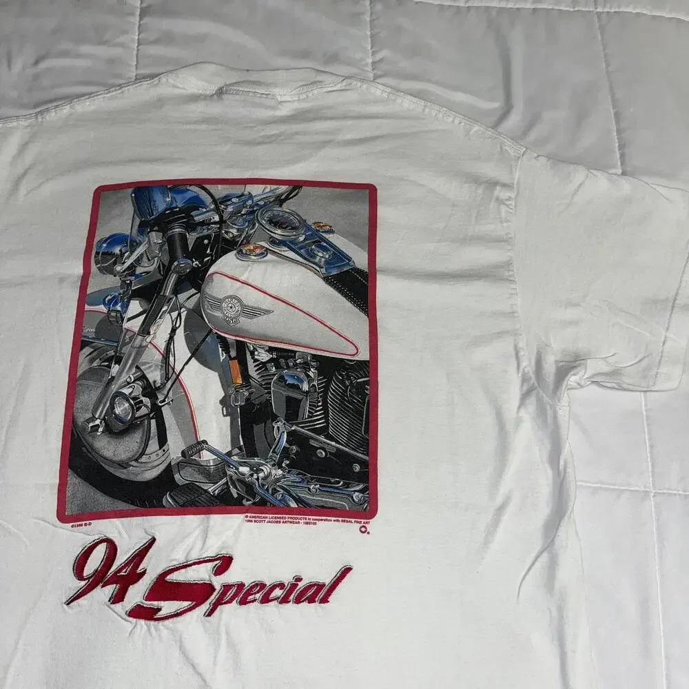 Vintage 1996 Harley Davidson Lee Tag 94 Special Men’s Large White Graphic TShirt